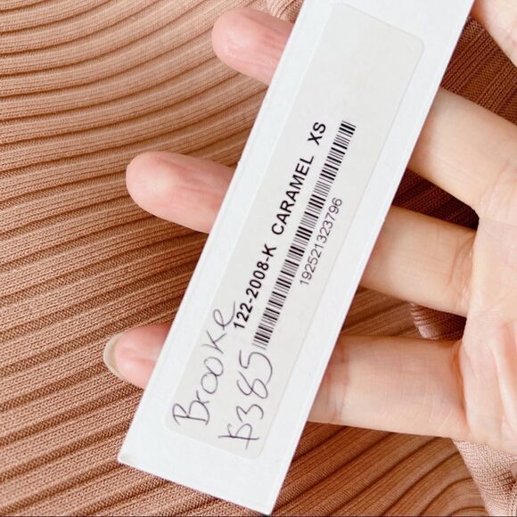 Jonathan Simkhai Brooke Lace Up Rib Knit top Tan Size XS - Picture 12 of 12